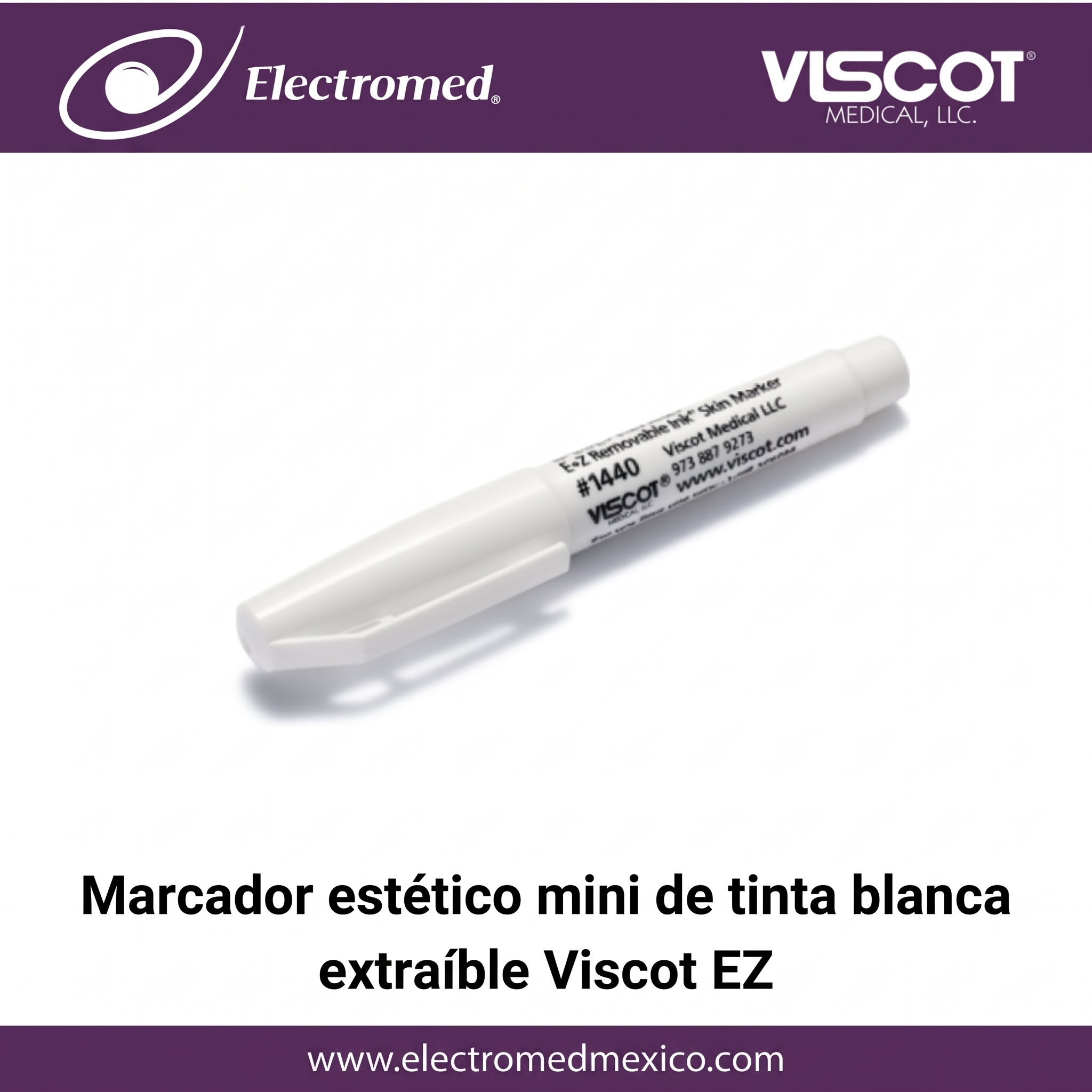 Marcador de piel de tinta blanca Mini E-Z Removable Ink